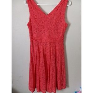 ROZ AND ALI Sherbert Orange Lace Cocktail/Party Dress Petite 8